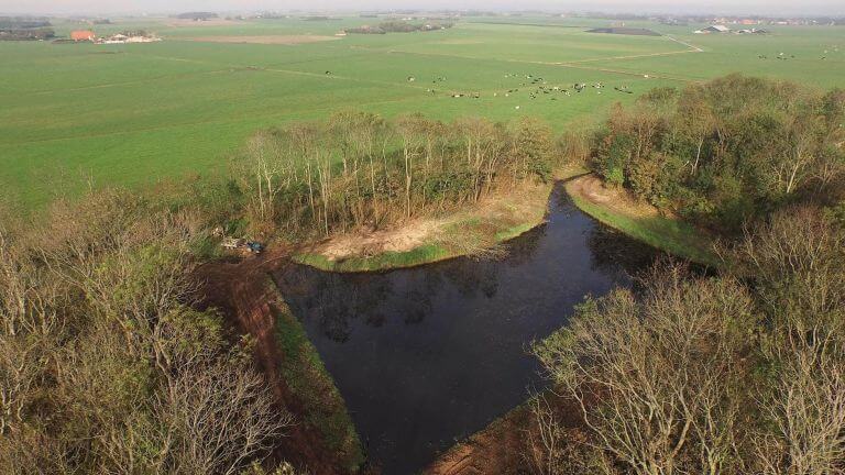 Eendenkooi bij Spang vanuit de lucht