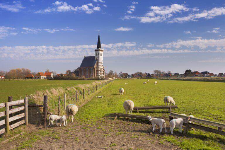 Het kerkje van Den Hoorn in de stijgers