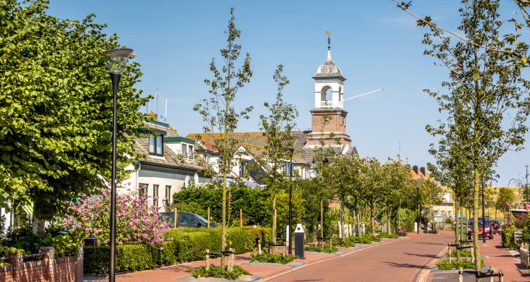 Village view on Cocksdorp a small village on the wadden islands Texel in the Netherlands