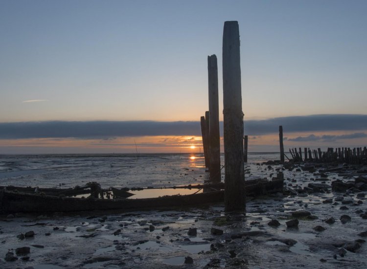 Waddenzee bij zonsopgang